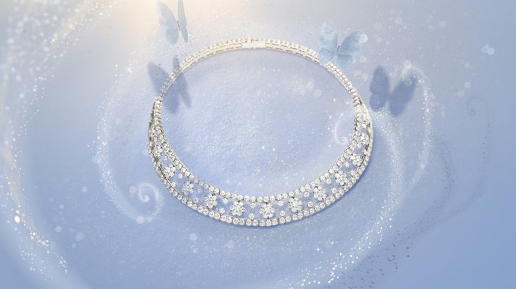 梵克雅寶Snowflake鉑金鑽石項鍊，參考價1,139萬5,000元。圖／梵克...