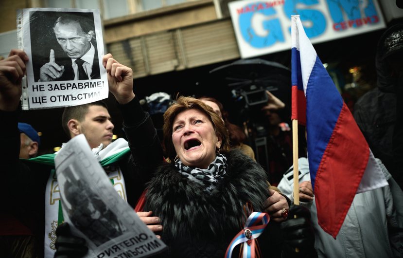 俄羅斯抗議民眾。 圖／歐新社