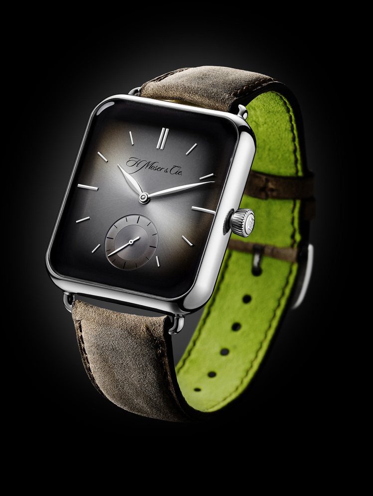 H. Moser & Cie推出一款外觀與Apple Watch相似的機械表，表達無懼智慧手表的影響。圖／H. Moser & Cie提供