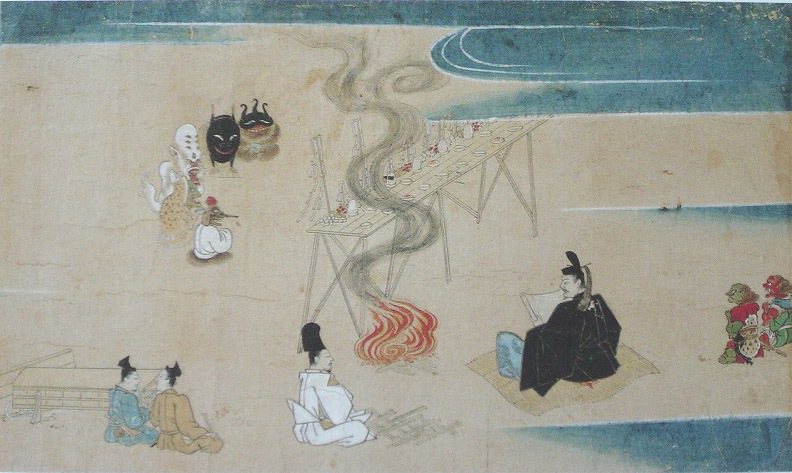 京都市清靜華院所珍藏的《泣不動緣起繪卷》中的陰陽師安倍晴明。 圖／維基共享