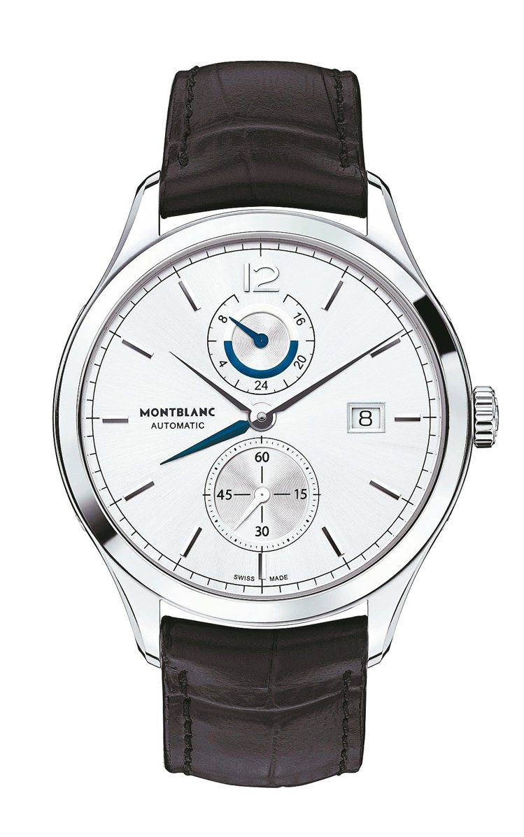 萬寶龍Heritage Chronometrie傳承精密計時系列兩地時間表，13萬6,700元。 圖／萬寶龍提供