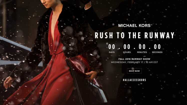 MICHAEL KORS本周在紐約登場的秋冬時裝秀，推出看完秀就買得到的新服務。圖／MICHAEL KORS提供