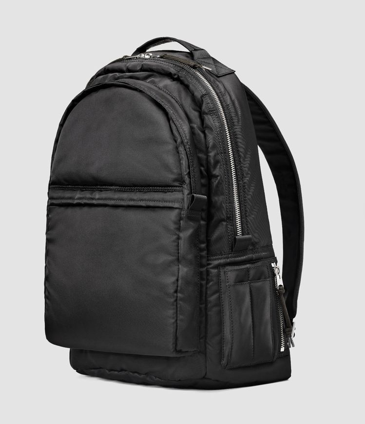 AllSaints黑色尼龍後背包，價格13,700元。