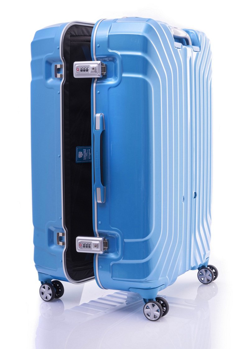Tru-Frame系列的嵌合式TSA海關鎖設計，增加行李箱的安全性。圖／Samsonite提供