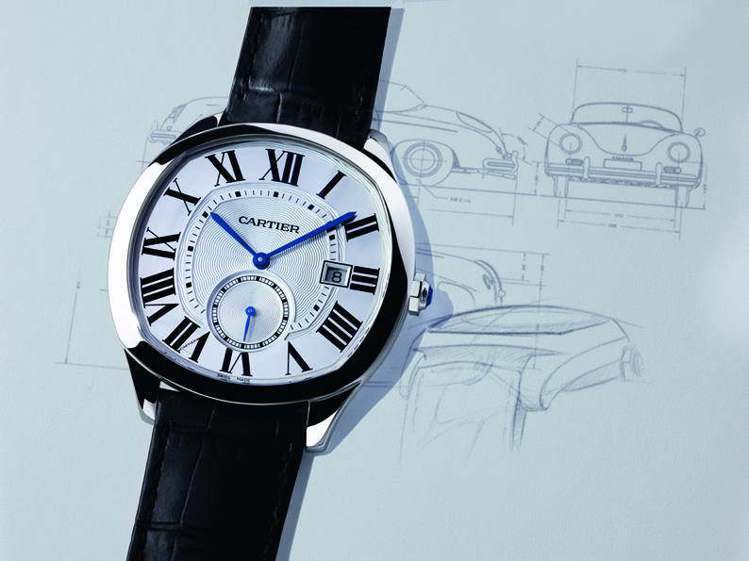 Drive de Cartier系列腕表，精鋼表殼，白色雕紋表盤，自動上鍊機芯，...