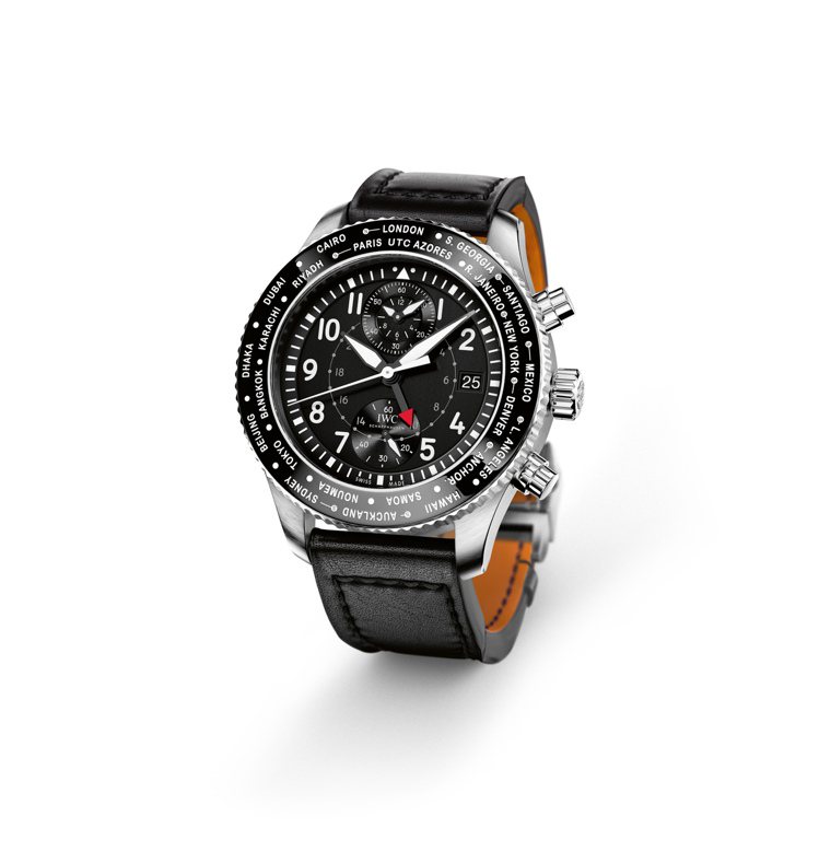 IWC飛行員世界時區計時腕表，45mm精鋼表殼，自動上鍊機芯，41萬9,000元...