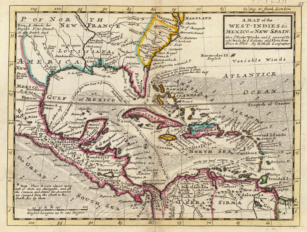 1736年的「新西班牙」。在西班牙的殖民統治下，當時的古巴被合併由新西班牙總督轄...