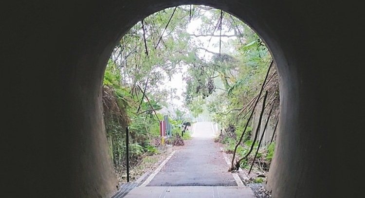 苗銅山線自行車道利用舊山線鐵路開闢，途中還穿越舊銅鑼隧道。