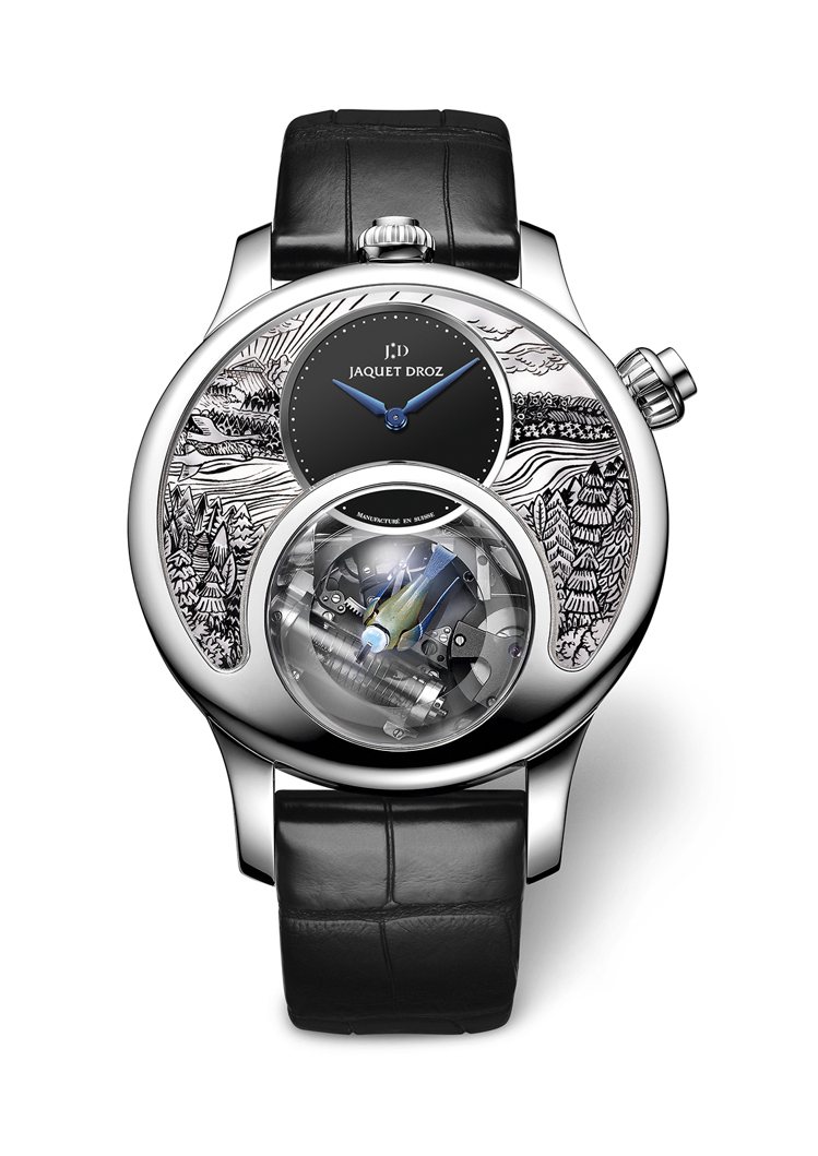 Jaquet Droz時光之鳥腕表（白金表殼），1,467萬2,000元。圖／Jaquet Droz提供