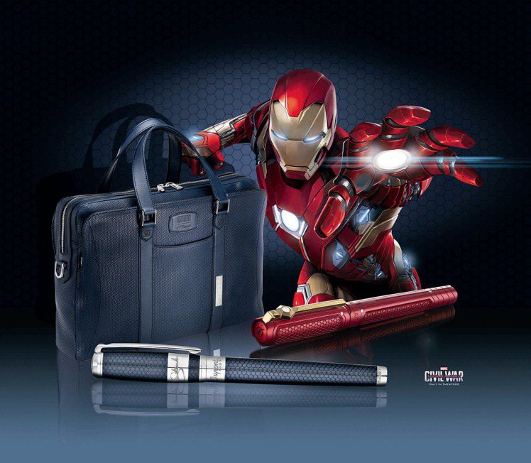 S.T. Dupont Iron Man鋼鐵人限量系列的東尼史塔克鋼珠筆具上有T...