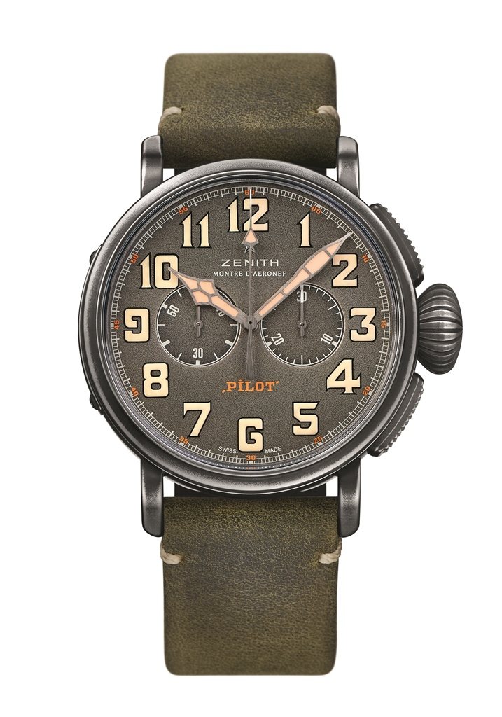 飛行員系列Café Racer腕表，24萬8,300元。圖／Zenith提供