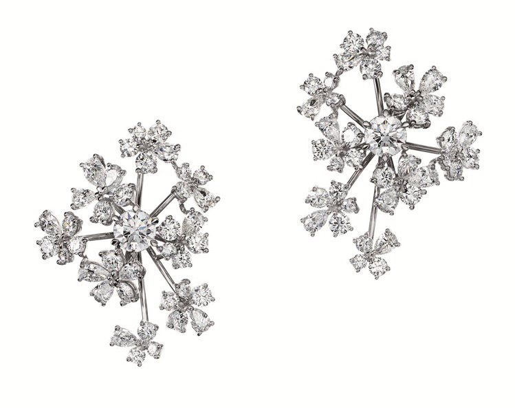 TASAKI wild bouquet radiant鑽石鉑金耳環，一對270萬...