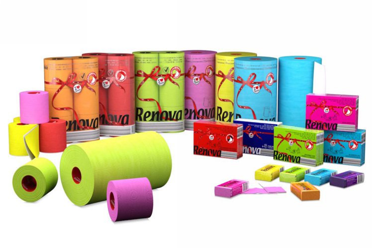 Renova紙類用品，繽紛生活多樣選擇全系列產品系列，彩色衛生紙、抽取式衛生紙、...