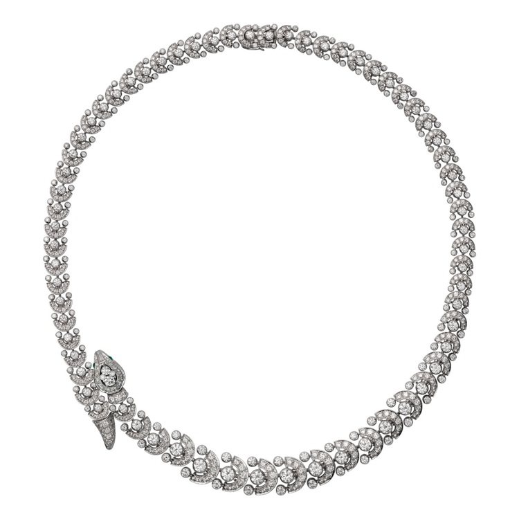 卡地亞高級珠寶蛇型鑽石項鍊。圖／卡地亞提供
