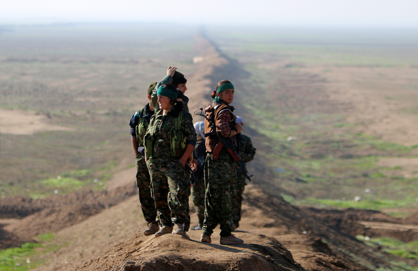 民主聯盟黨底下的庫德武裝部隊——人民保衛軍（YPG）——能夠與伊斯蘭國進行地面作...