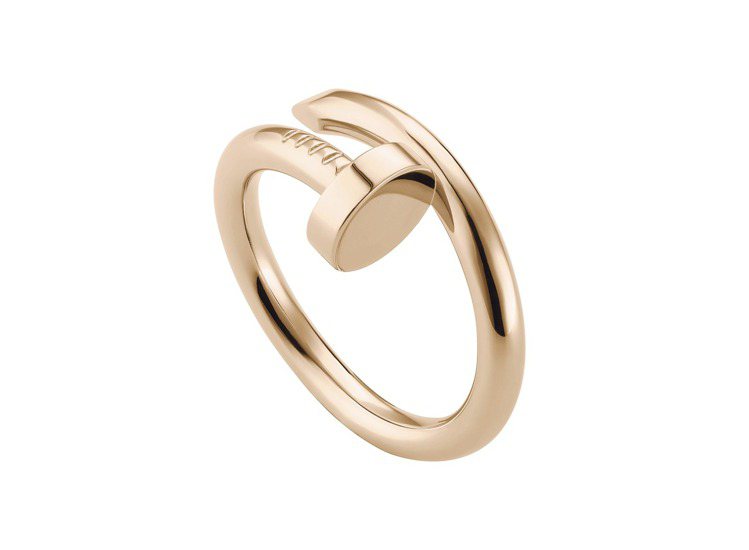 Juste un Clou系列戒指，18K玫瑰金，非鑽款，參考價格7萬3,500元。圖／卡地亞提供