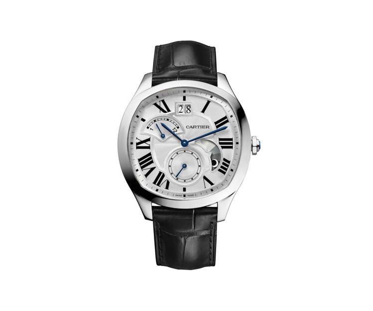 Drive de Cartier腕表，精鋼表殼，白色雕紋表盤，參考價20萬2,000元。圖/卡地亞提供