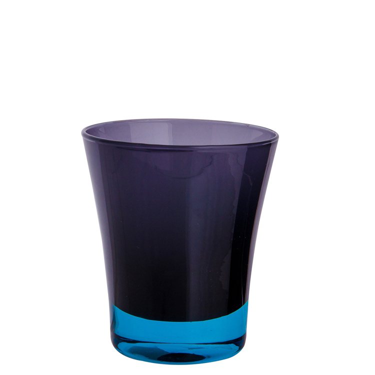 HOLA home漸色手工玻璃水杯黑配淺藍，創造時尚感。