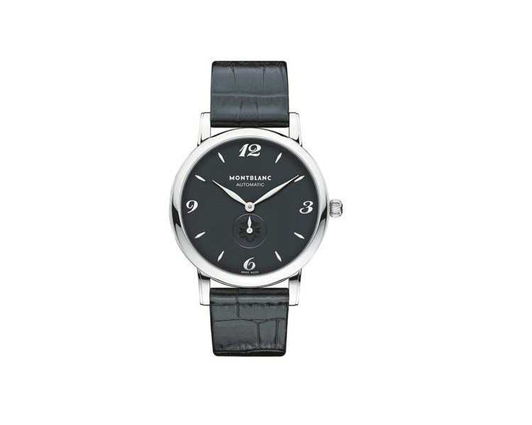 萬寶龍Star Classique精鋼黑面自動腕表，建議售價98,900元。 圖／各業者提供
