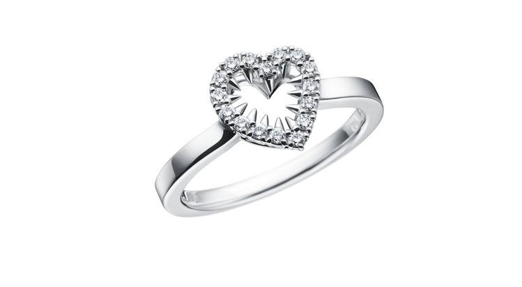 TASAKI danger heart diamond 鑽石白K金戒指，71,000元。圖/ TASAKI 提供