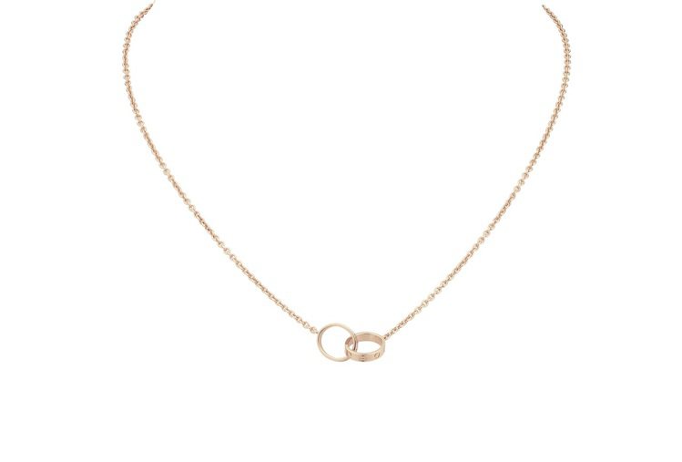 卡地亞LOVE系列玫瑰金項鍊，約70,000元。圖/卡地亞提供