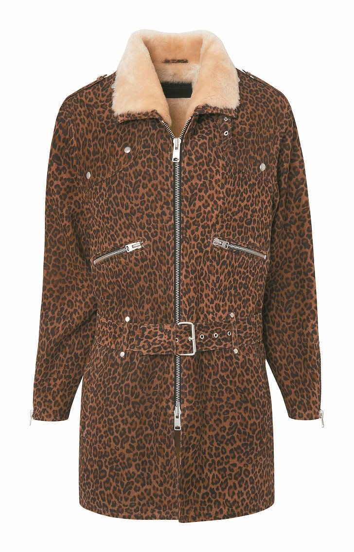 AllSaints豹紋印花翻領外套，41,900元。 圖／AllSaints提供