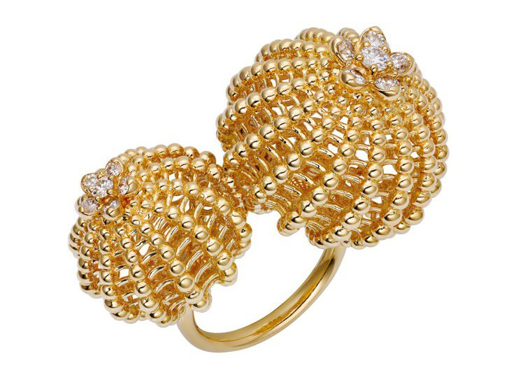 Cactus de Cartier戒指，18K黃金，鑲嵌12顆圓形明亮式切割鑽石。約69萬元。圖／卡地亞提供