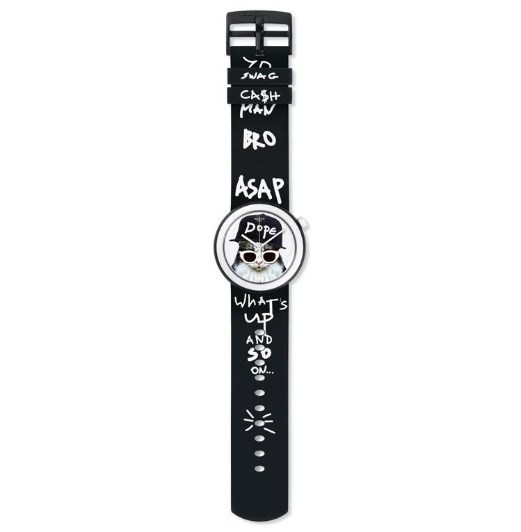 SWATCH Ｈip Hop喵貓腕表，2,700元。圖／SWATCH提供