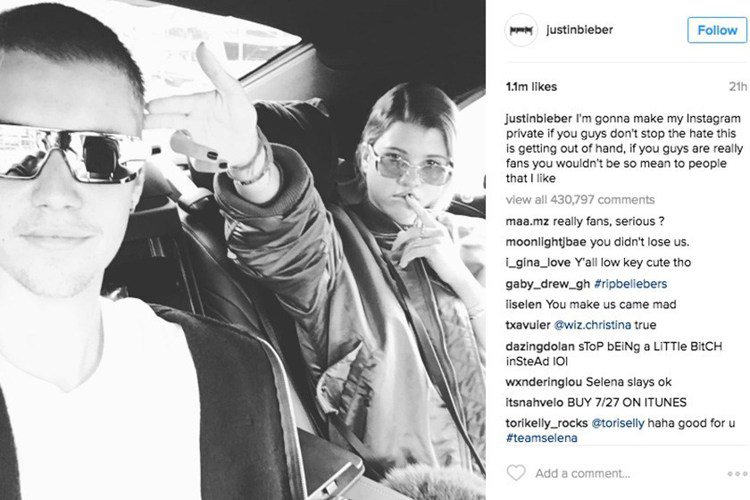 人氣歌手小賈斯汀（Justin Bieber）突然把Instagram帳號關閉。圖／摘自Instagram