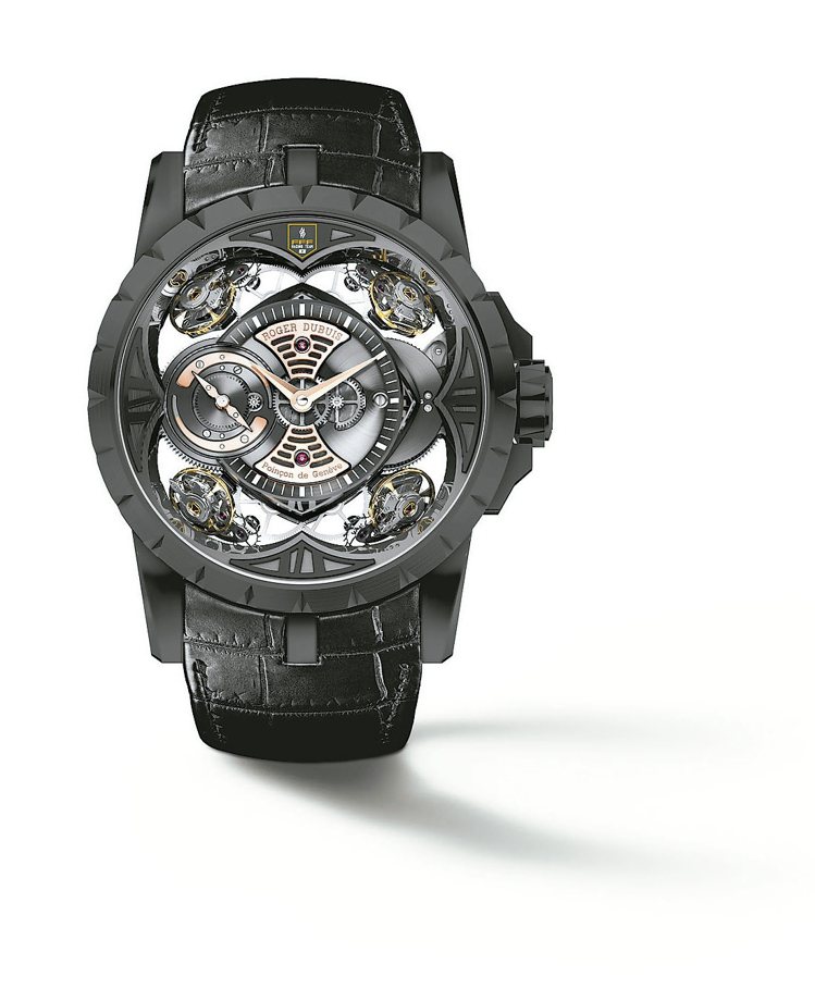 Excalibur Quatuor Limited Edition 四擒縱限量版腕表，價格電洽。 圖／羅杰杜彼提供
