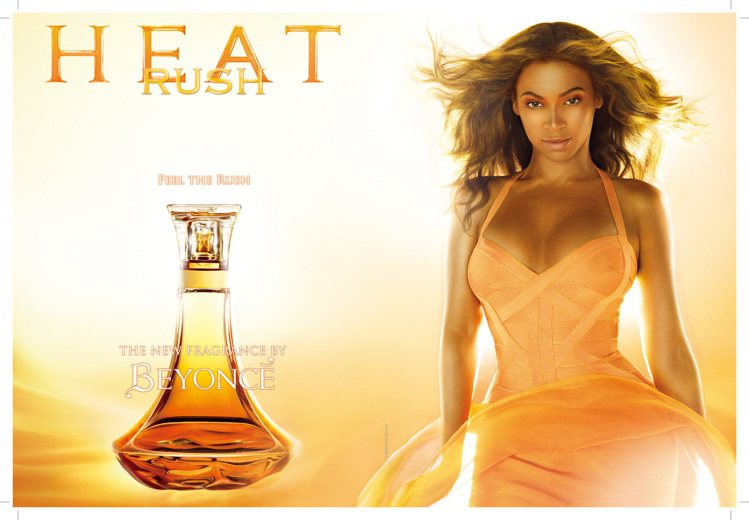 Beyonce碧昂絲香水走性感甜美路線居多，如Heat Rush 熱力四射帶著濃郁果香花香調。圖／千秋提供