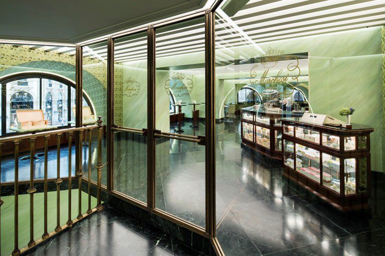Marchesi新店舖位於米蘭艾曼紐二世購物商場Galleria Vittorio Emanuele II中的PRADA男裝店樓上。圖／PRADA提供