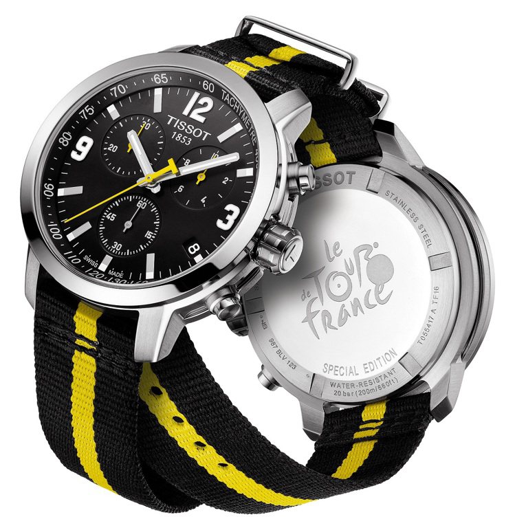 天梭PRC 200環法自行車賽特別版腕表，瑞士製石英計時機芯 ，14,800元。圖／天梭提供