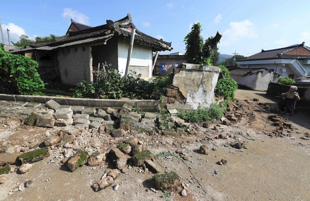 這場規模5.8的地震，已創下有記錄以來，韓國最強震的歷史。圖為震央附近，慶州市的...