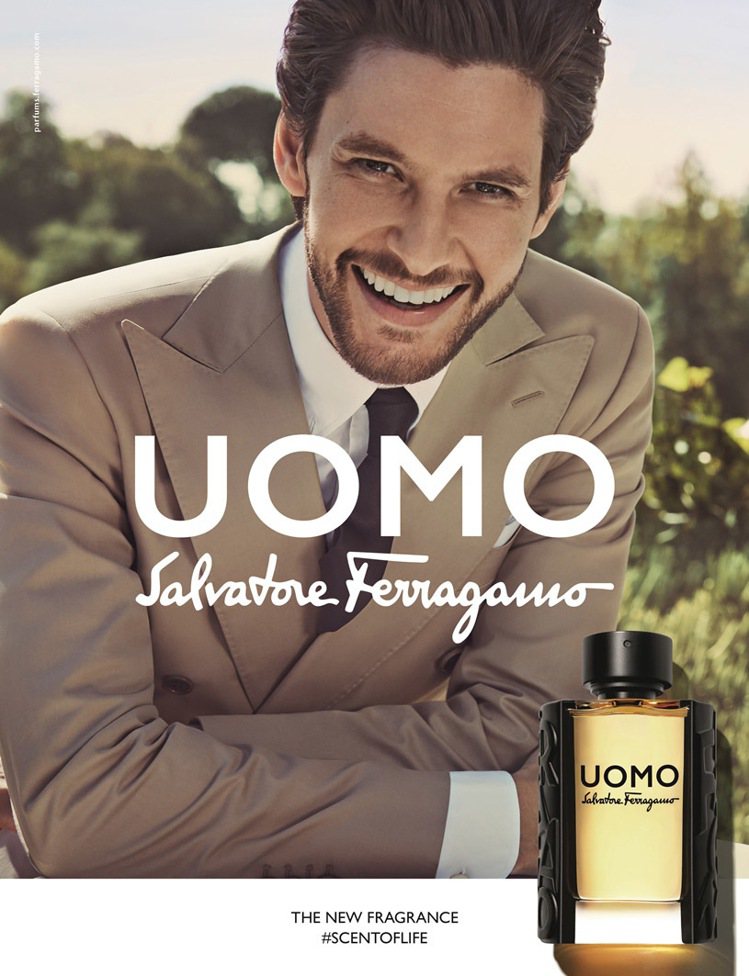 曾演出納尼亞傳奇的Ben Barnes以陽光開朗形象為FERRAGAMO UOMO峰範男性淡香水代言。圖／盧亞提供