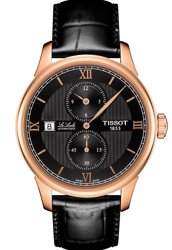 天梭力洛克系列規範指針男款腕表（玫瑰金），27,800元。圖／TISSOT提供