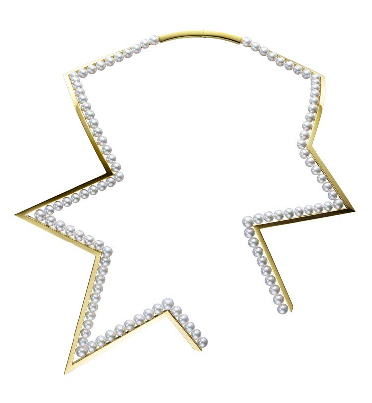 TASAKI abstract star 珍珠黃K金項鍊，237萬元。圖／TASAKI提供