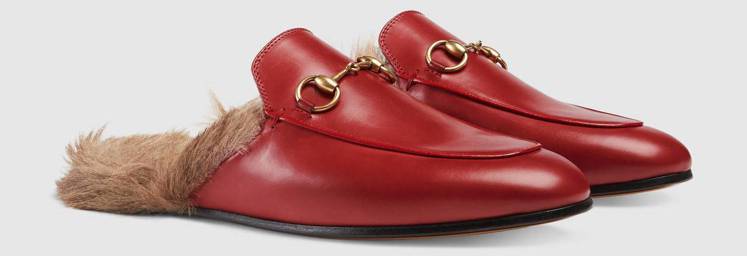 Princetown 皮草馬銜鍊便鞋，34,600元。圖／Gucci提供