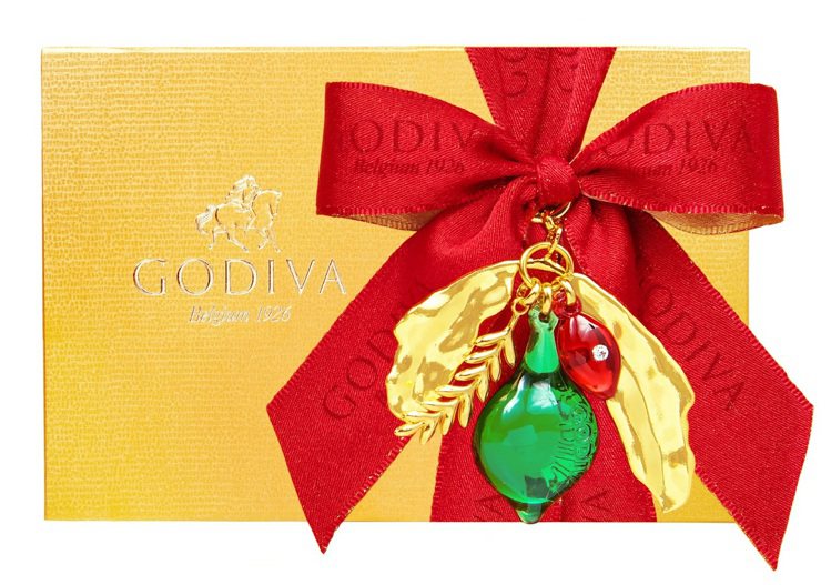 GODIVA耶誕金裝禮盒8顆裝（含裝飾），830元。圖／GODIVA提供