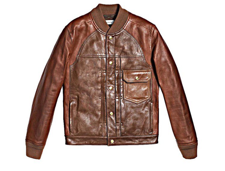 VARSITY拼接皮革外套，售價58,000元。圖／COACH提供