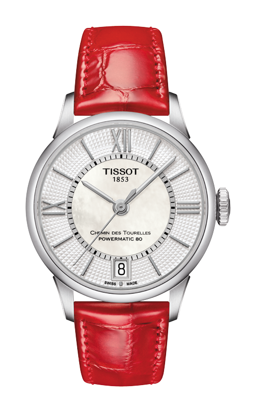 天梭杜魯爾系列機械動力女款腕表，23,600元。圖／TISSOT提供