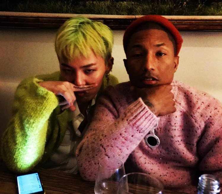 GD和Pharrell Williams菲董合照。圖／摘自GD instagram