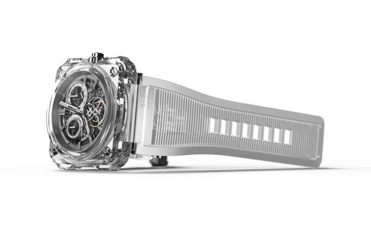 Bell & Ross BR-X1陀飛輪計時水晶腕表，全球限量5只，1,554萬元。圖／Bell & Ross提供