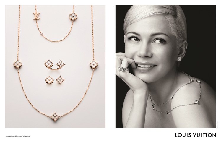 蜜雪兒威廉斯是首位為LV珠寶系列拍攝形象廣告的女星。圖/LV提供