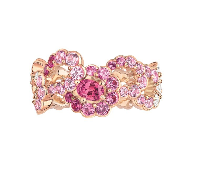 全台獨家Archi Dior粉紅剛玉鑽石戒指，售價770,000元。圖／Dior提供