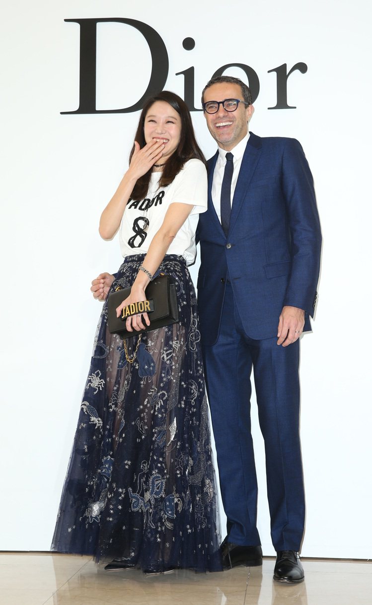 孔曉振（左）飛來台灣參加Dior微風廣場開幕盛會。圖／記者林澔一攝影