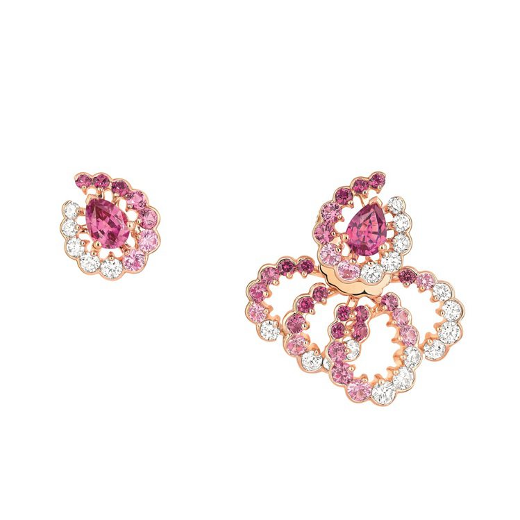 微風獨家Archi Dior粉紅剛玉鑽石耳環，售價730,000元。圖／Dior...