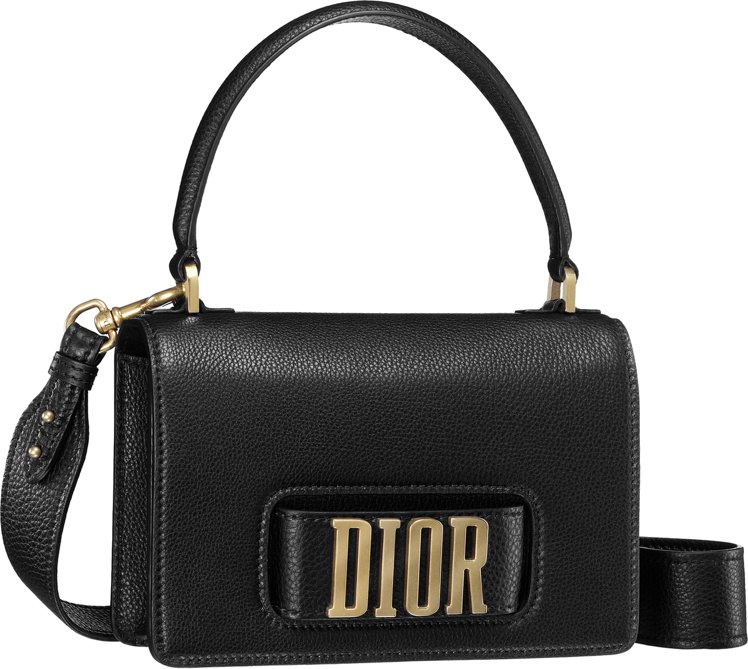 微風獨家JADIOR黑色粒面小牛皮手提及肩背包，售價110,000元。圖／Dior提供
