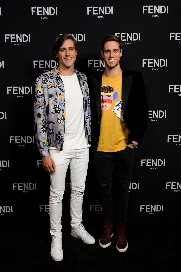 男模兄弟檔Zac and Jordan Stenmark出席雪梨專門店開幕。圖／FENDI提供