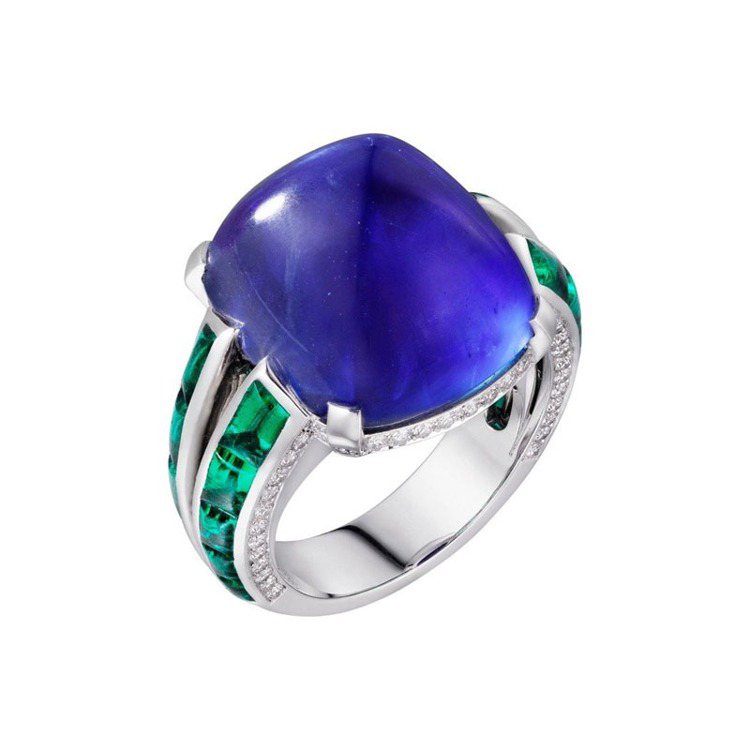 卡地亞頂級珠寶系列藍寶石戒指，參考價約4,850萬元。圖／卡地亞提供
